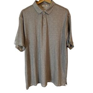 ROWN Men’s Short Sleeve Polo Shirt Subtle Geometric‎ Pattern Gray Size XL